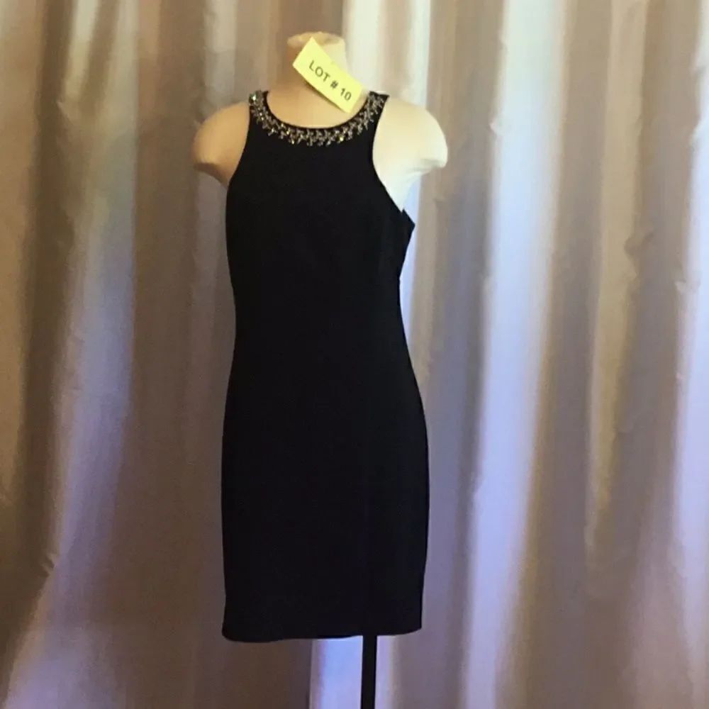 EXPRESS cocktail dress in black size 12 beaded neckline